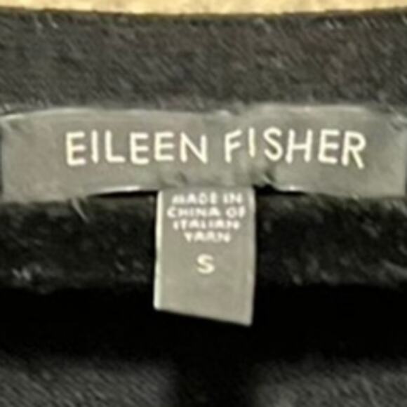 Eileen Fisher Black Sequin Neck 100% Wool Sleeveless Basic Tank Top Size Small - Picture 3 of 6